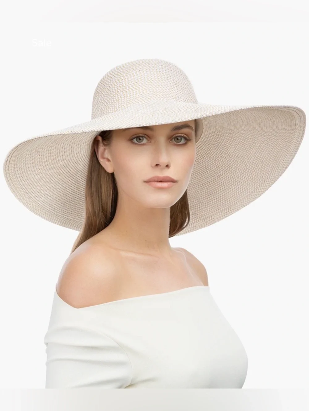 Eric Javits large, wide brim hat. Color white mix. 6.5” brim - Picture 2 of 10
